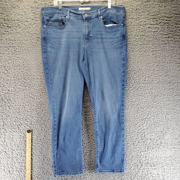 Levis Jeans Womens 33 16 Short Blue Classic Straight Denim Mid Rise - Picture 5 of 12